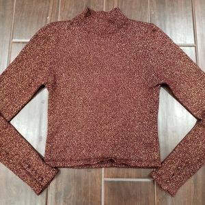 Forever 21 Metallic Turtleneck